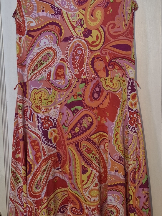 Chaps Dresses & Skirts - Chaps Pink & Red Paisley Midi Dress